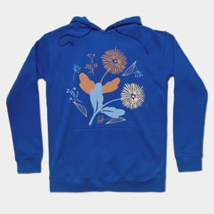 Blue and Brown Dandelion Flower Hoodie